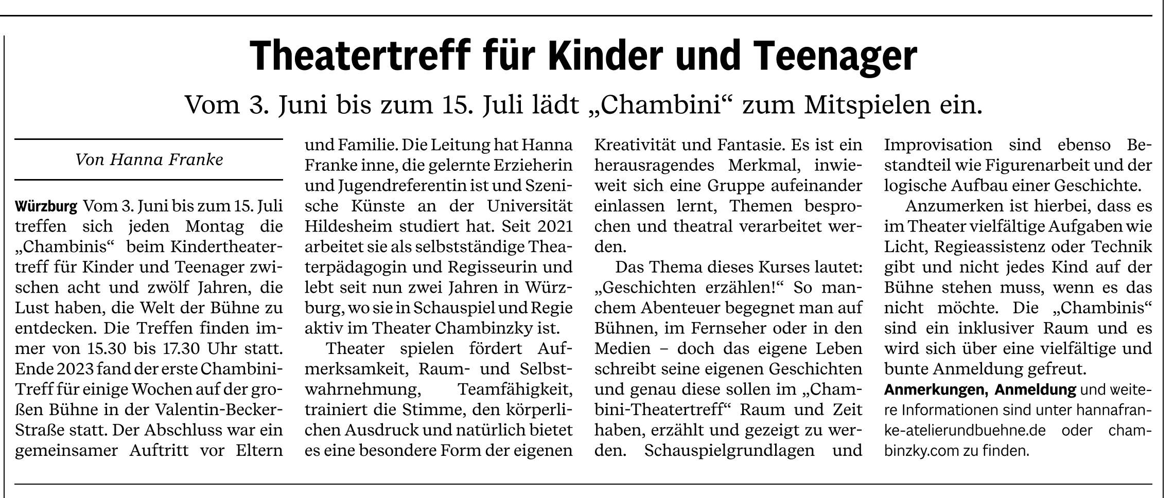 Link zum MainPost Artikel vom 31.05.2024